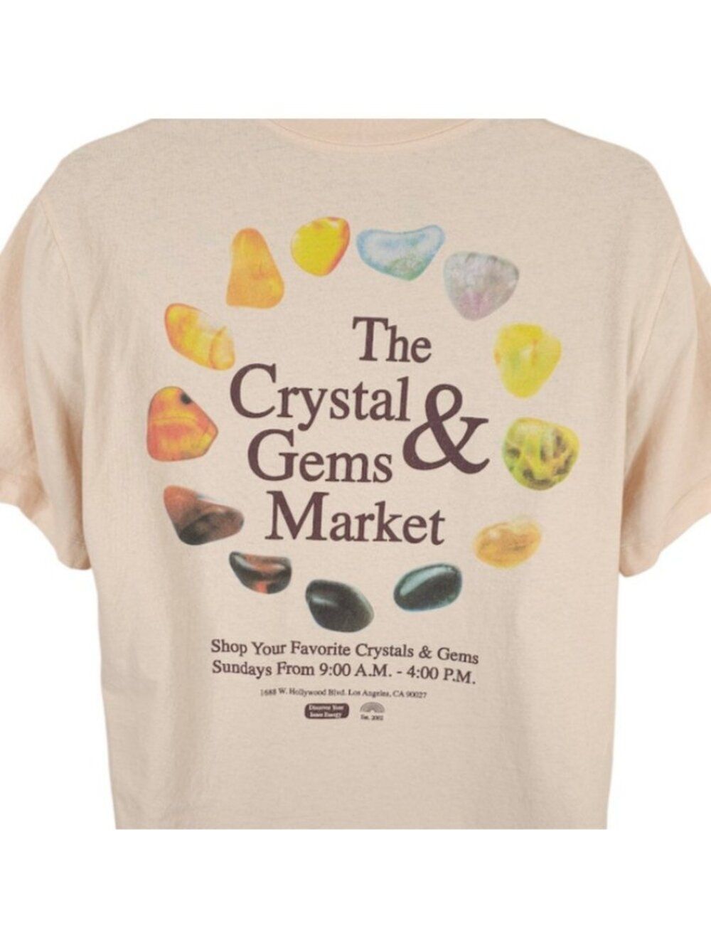 Crystals & Gems T Shirt Mens Size Large Beige Gemstones Market